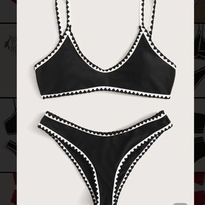 Never worn Black and white bikini